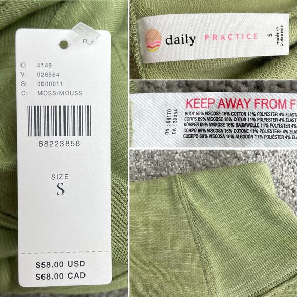 Anthropologie Daily Practice Shorts Womens S Green Corset Shorts Green Flowy - Picture 16 of 16